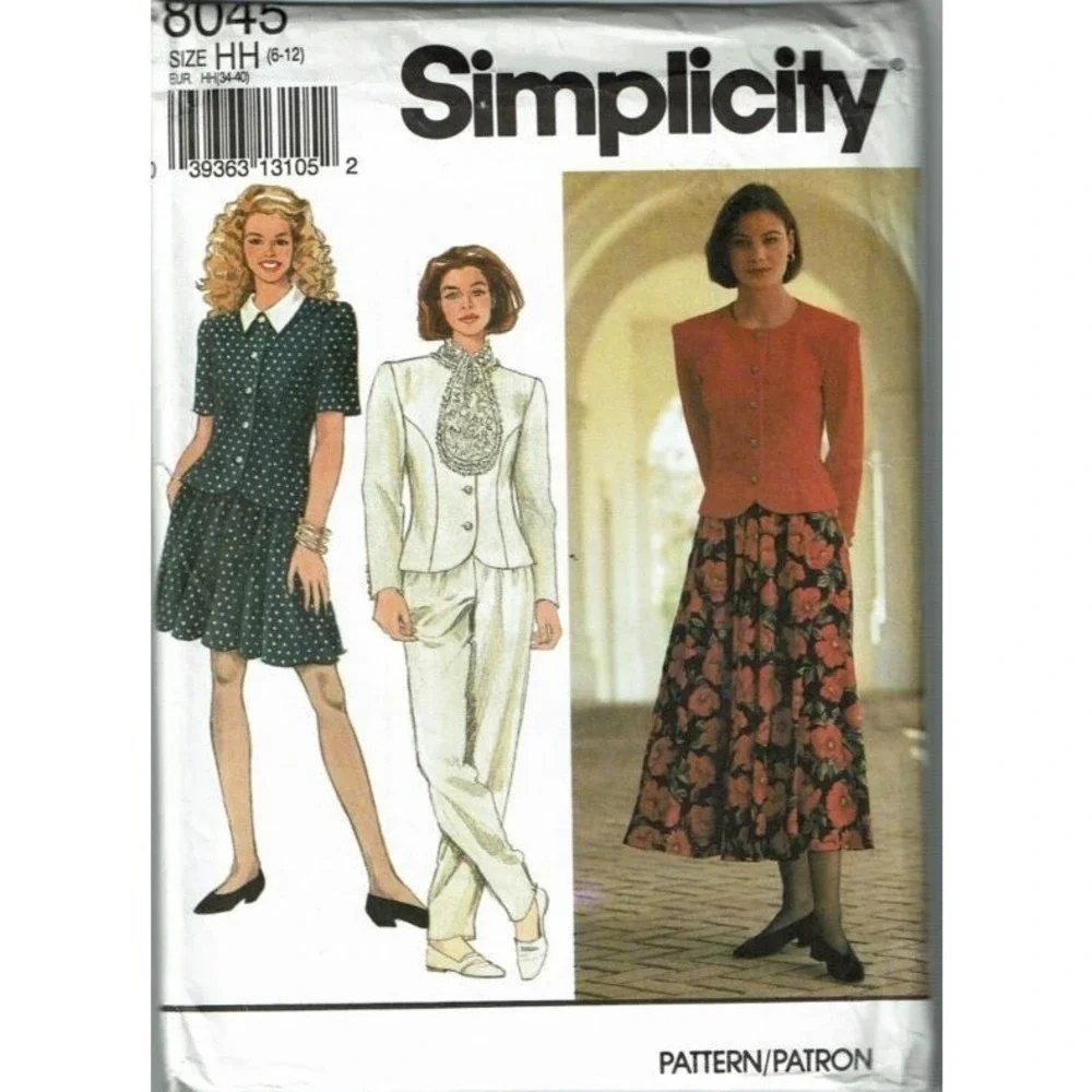 Simplicity Sewing Pattern‎ 8045 Skirt Pants Top Tie Misses Size 6-12